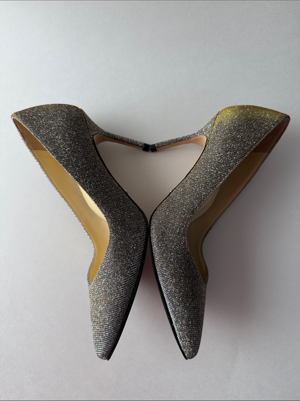 BRAND NEW - Sarah Flint Perfect Pump 85 in Gunmetal Lame. Pointed-Toe Pumps. - Picture 11 of 16
